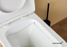 将图片加载到图库查看器,AFFINARE AFT-WM520 Square Matte Rimless Wall Hung WC Toilet with Quick Release Seat | FIORDO Series