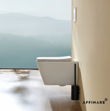 将图片加载到图库查看器,AFFINARE AFT-WM520 Square Matte Rimless Wall Hung WC Toilet with Quick Release Seat | FIORDO Series