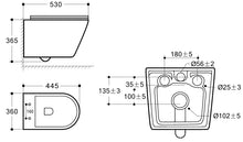 Cargar imagen en el visor de la galería, RF-9312-AFFINARE New flush Washdown Rimless wall hung toilet
