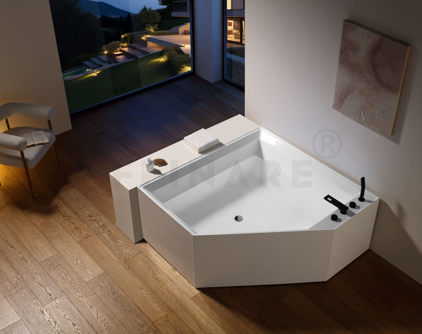 AFB-2024-CTB-U AFFINARE SERIE FIORDO ANGOLO NEW ITALY corner bathtub, bathtub