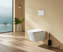 将图片加载到图库查看器，AFFINARE AFT-WM520 Square Matte Rimless Wall Hung WC Toilet with Quick Release Seat | FIORDO Series
