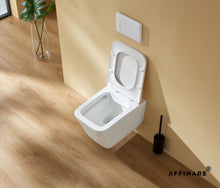 将图片加载到图库查看器，AFFINARE AFT-WM520 Square Matte Rimless Wall Hung WC Toilet with Quick Release Seat | FIORDO Series

