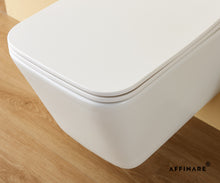 将图片加载到图库查看器，AFFINARE AFT-WM520 Square Matte Rimless Wall Hung WC Toilet with Quick Release Seat | FIORDO Series
