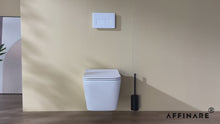 在图库查看器中加载和播放视频，AFFINARE AFT-WM520 Square Matte Rimless Wall Hung WC Toilet with Quick Release Seat | FIORDO Series
