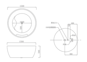 RF-8027 Lena massage bathtub