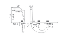 Cargar imagen en el visor de la galería, RF-2021B Mezclador de lavabo Locke Negro / cromo / Gris pistola / Dorado Grifos mezcladores de alta calidad Lavabo sanitario montado en cubierta Grifo de lavabo de cobre con doble manija Grifo de lavabo 
