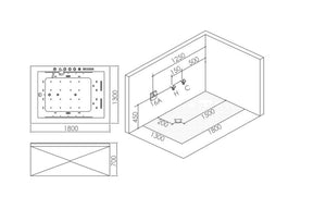 RF-65857 Cortez Massage bathtub