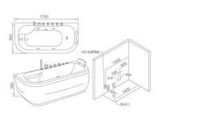 RF-65942 Persian Gulf Massage Bathtub