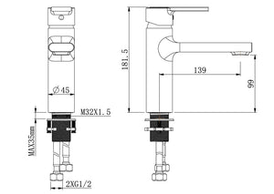 RF-6801 Ginkgo mezclador de lavabo