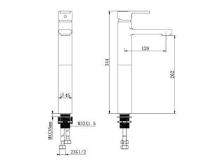 RF-6802 Ginkgo Miscelatore lavabo alto