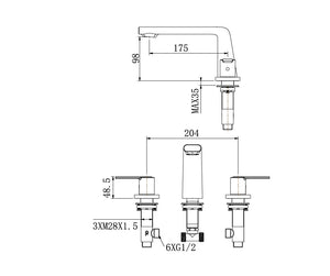 RF-6807 Ginkgo -double handle counter basin mixer