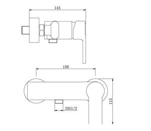 RF-6810 Ginkgo -include hand shower ,hose,moveable holder,shower mixer