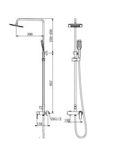 RF-6811 Ginkgo - soffione/doccia a pioggia a 2 funzioni 