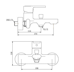 RF-6813 Ginkgo -incluye teleducha,manguera,soporte -bañera/ducha mezcladora 