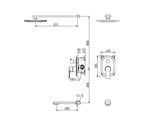 RF-6814 Ginkgo - 2 funciones Baño/ducha ducha empotrada 