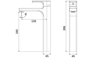 RF-6902 Miscelatore lavabo alto in pino 