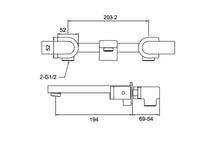 Cargar imagen en el visor de la galería, RF-6904 Monomando de pared de pino para lavabo 
