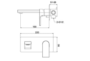 RF-6906 Miscelatore monocomando per lavabo a parete in pino 