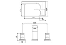 Carica l&#39;immagine nel visualizzatore di Gallery, RF-6909 Miscelatore lavabo da appoggio doppia maniglia in pino 
