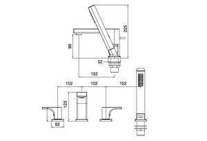 RF-6910 Pine-bath/shower double handle bathtub mixer