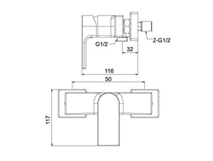 RF-6912Pine-2 function head/hand shower rain shower