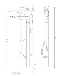 RF-76102 Milan- miscelatore a libera installazione