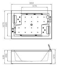 Cargar imagen en el visor de la galería, Bañera de masaje RF-2807 con bañera de hidromasaje, bañera de hidromasaje acrílica para interiores
