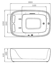 Carica l&#39;immagine nel visualizzatore di Gallery, RF-2809 Massaggio Vasca da bagno con vasca idromassaggio vasca idromassaggio interna per idroterapia in acrilico
