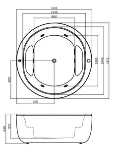 RF-2810 massage Bathtub with whirlpool bathtub indoor acrylic hydrotherapy hot tub