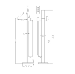 RF-76107 Pairs  Free standing mixer