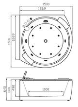 Cargar imagen en el visor de la galería, Bañera de masaje de RF-2805 con cascada de agua, bañera de hidromasaje redonda de lujo, bañera de hidromasaje acrílica para interiores
