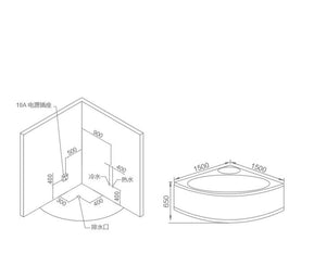 RF-65947 Ross Sea Massage Bathtub